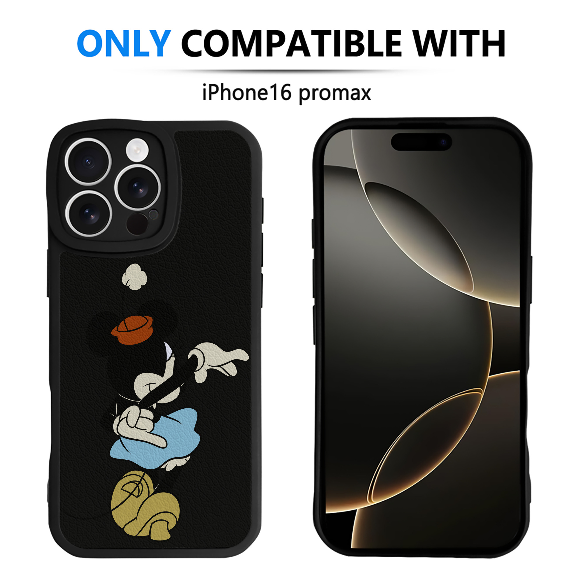（画像用） ミッキーマウス Mickey Mouse 【iPhone 16シリーズ対応】シリコンスマホケース（レザー調） 材質：シリコン